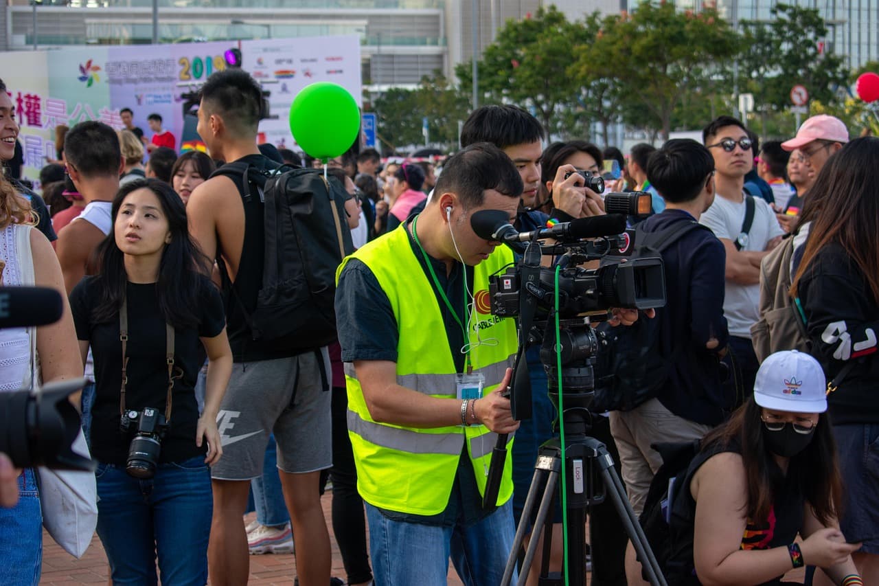 camera man, hong kong, nature, people, pride, parade, colorful, rainbow, human, man, homosexuality, love, flag, lesbian, bisexual, symbol, equality, justice, rights, diversity